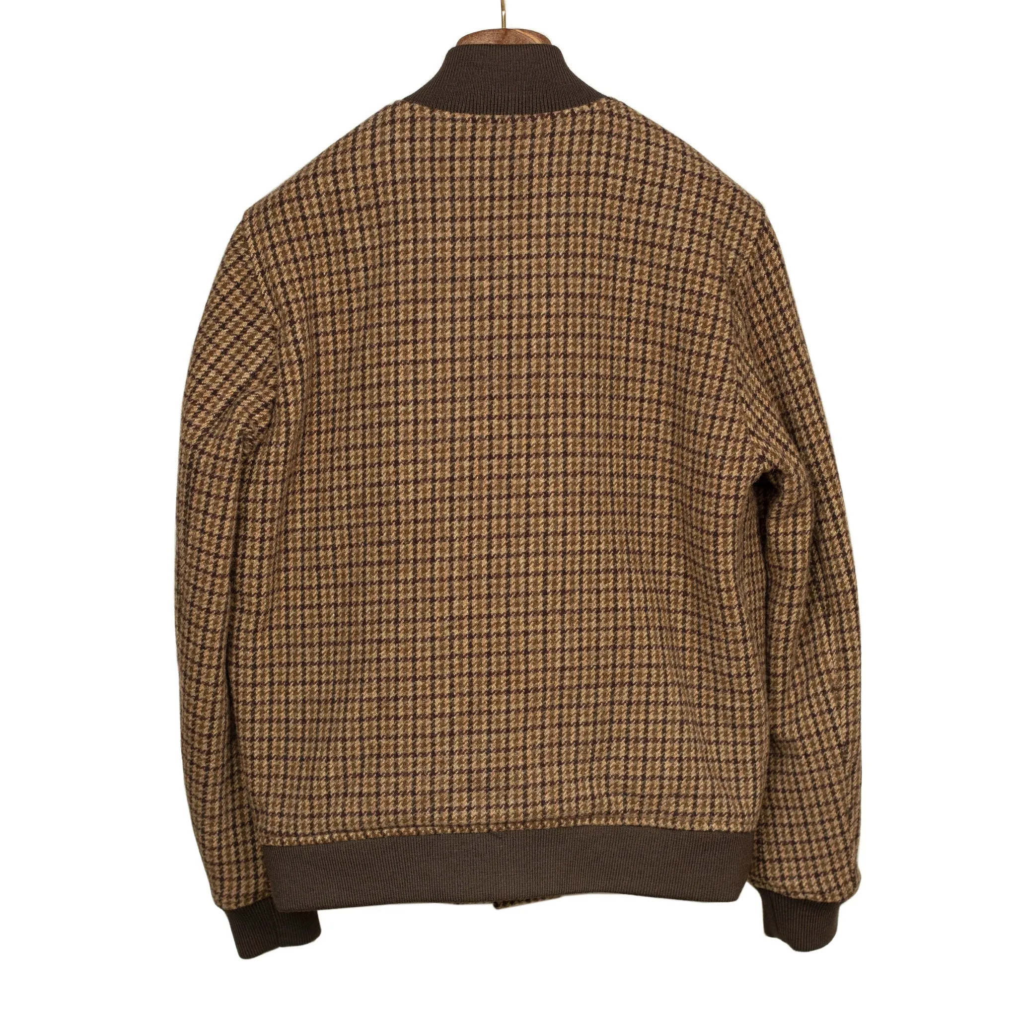 Valstarino in beige and brown lambswool gunclub check