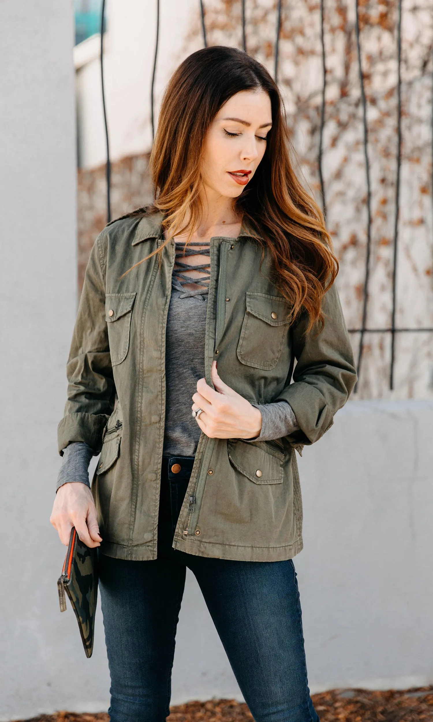 Velvet by Graham & Spencer Lily Aldridge Ruby Army Jacket