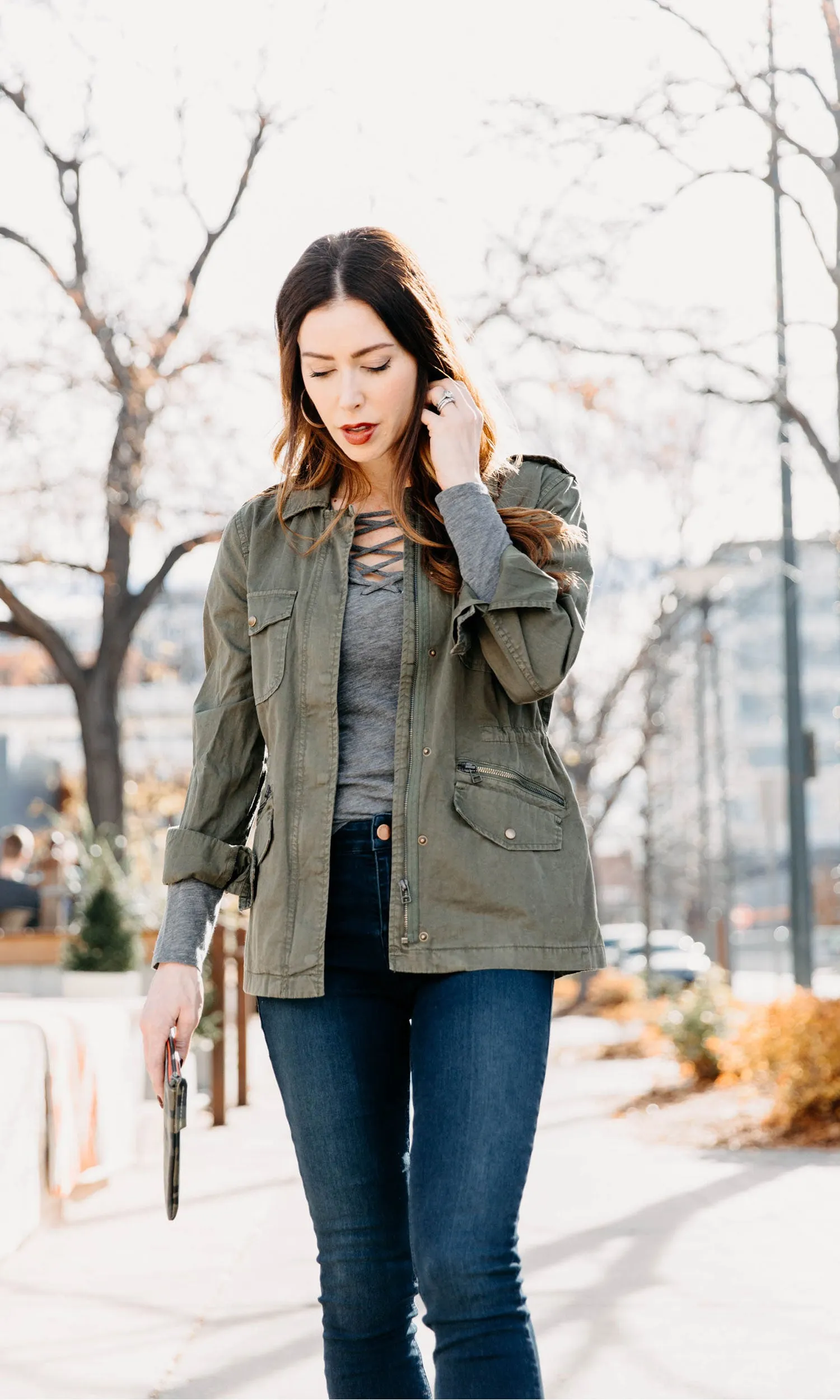 Velvet by Graham & Spencer Lily Aldridge Ruby Army Jacket