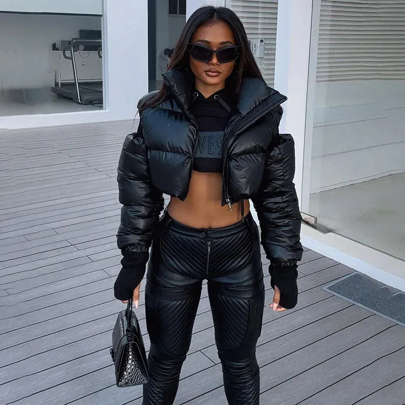 Vicki Cut-out Sleeve Puffer Jackets