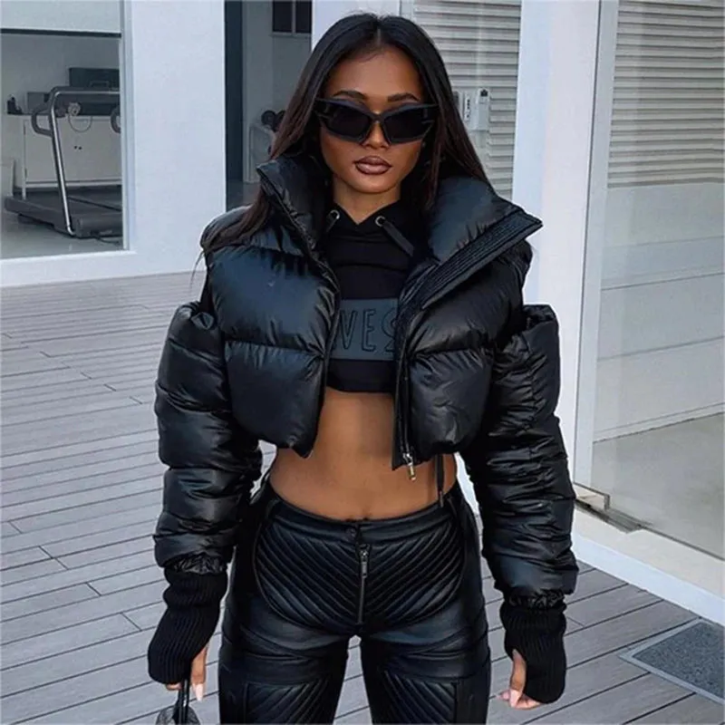 Vicki Cut-out Sleeve Puffer Jackets