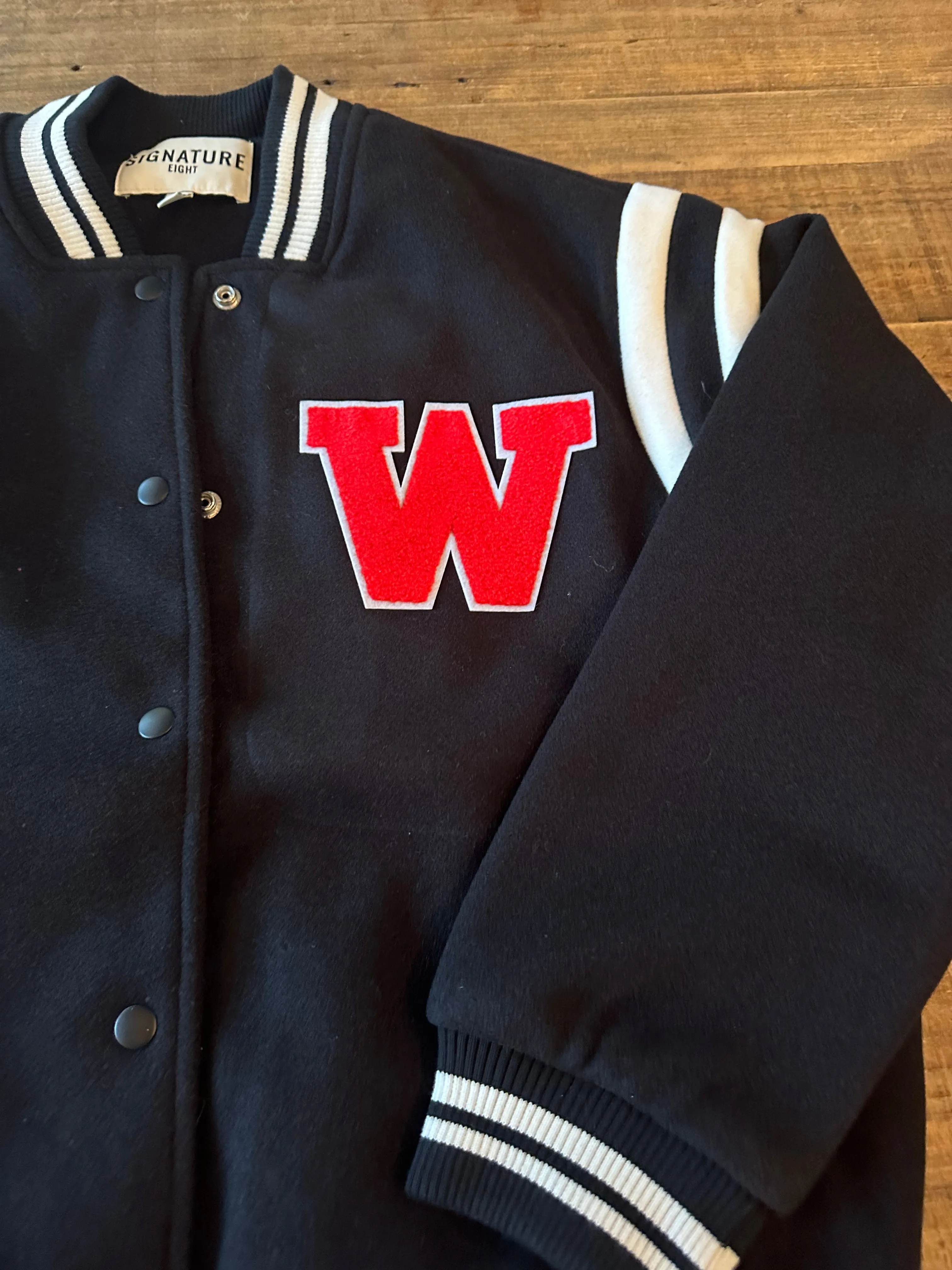 W Patch Varsity Jacket