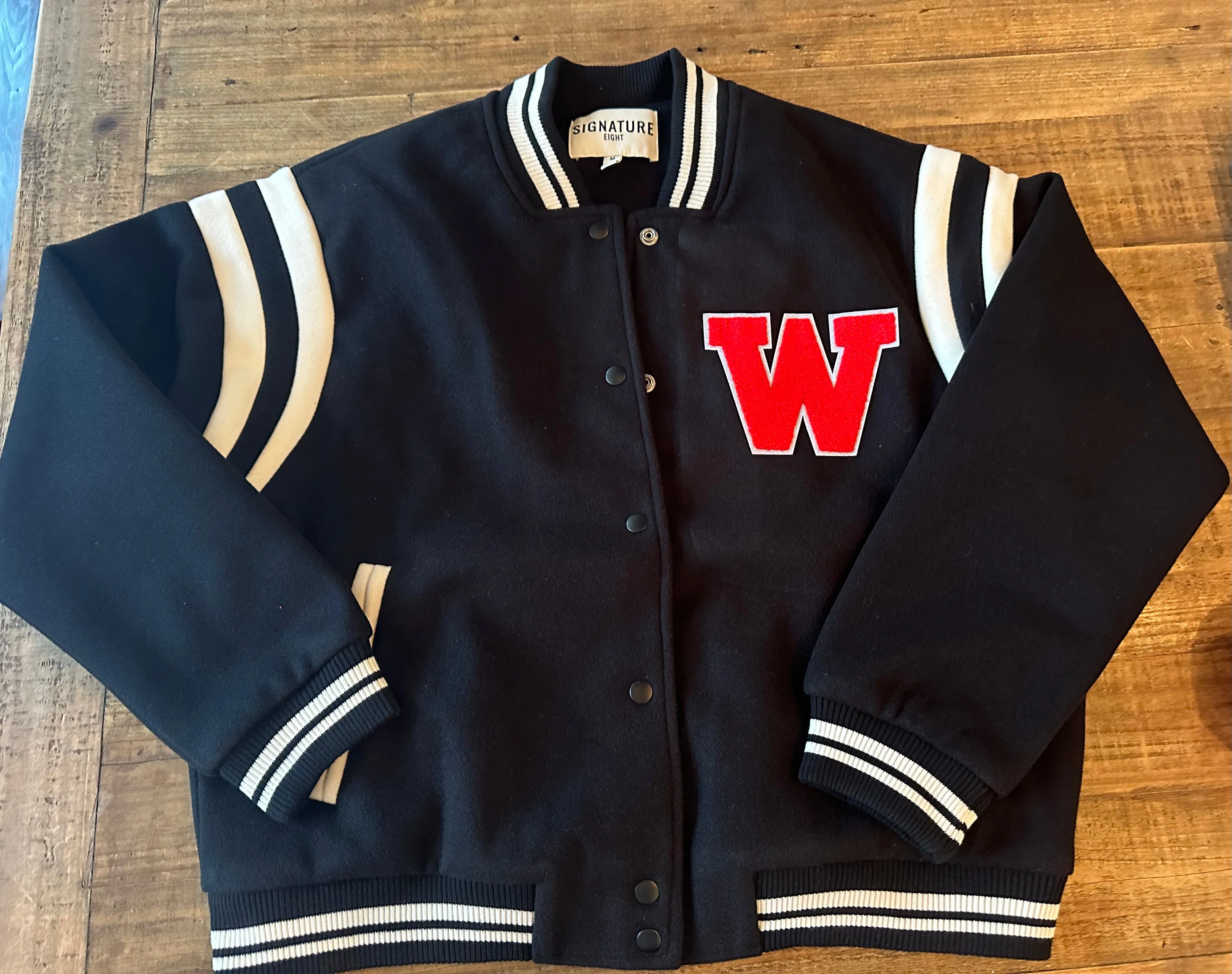 W Patch Varsity Jacket