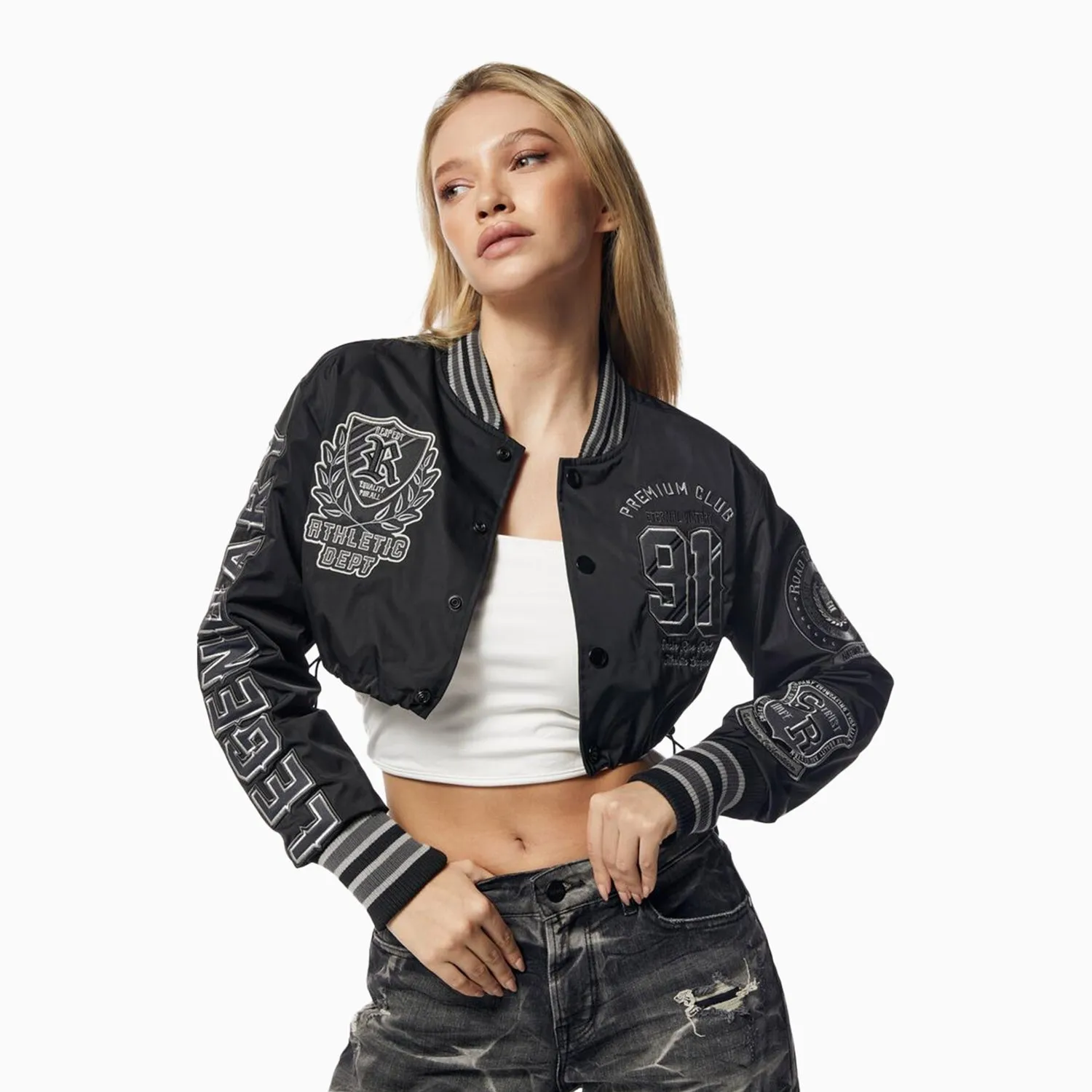 Women's Cropped Nylon Jacket