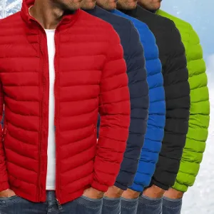 zipper jacket Zipper Solid Color Long Sleeves Pockets Coldproof Autumn Thicken Cotton Padded Overcoat For Outdoor